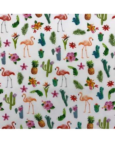 Tessuto Cotone Fenicotteri...