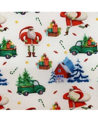 Tessuto Cotone Babbo Natale...