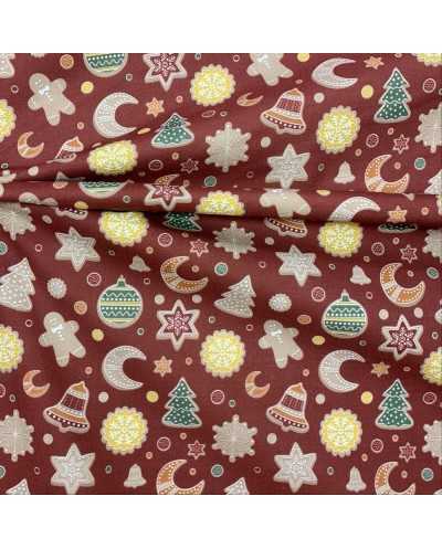 Tessuto Cotone Natale Pan...