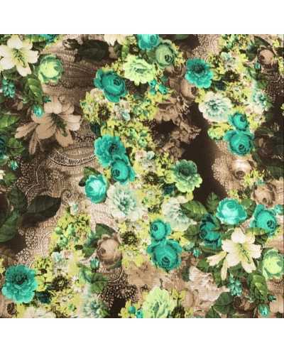 Tessuto Jersey Fiori 50 Cm