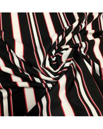 Tessuto Jersey Crepe Rigato...
