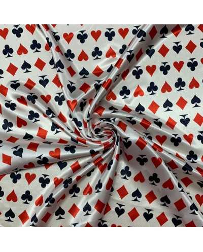 Tessuto Raso Stampato Poker...