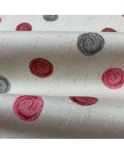 Tessuto Panama Melange Pois...