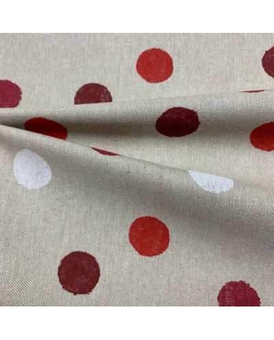 Tessuto Panama Shabby Pois...