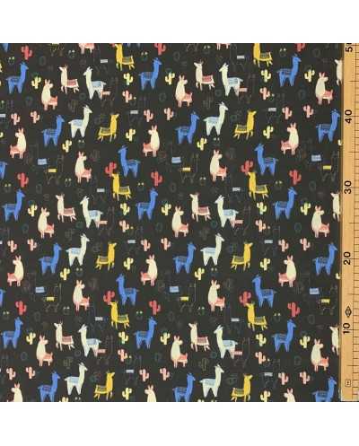 Tessuto Cotone Lama 50 Cm Nero