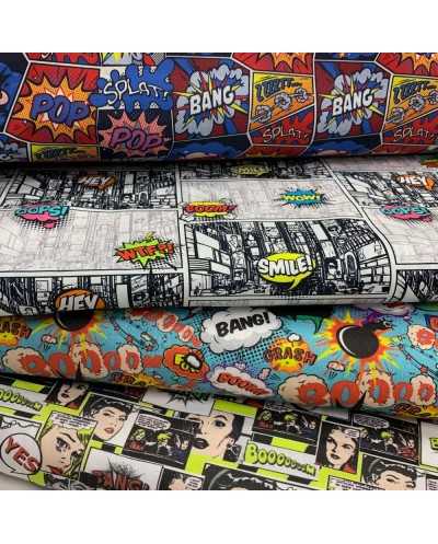 Tessuto Cotone Fumetti 50 Cm