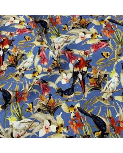 Tessuto Pura Seta Parrots...