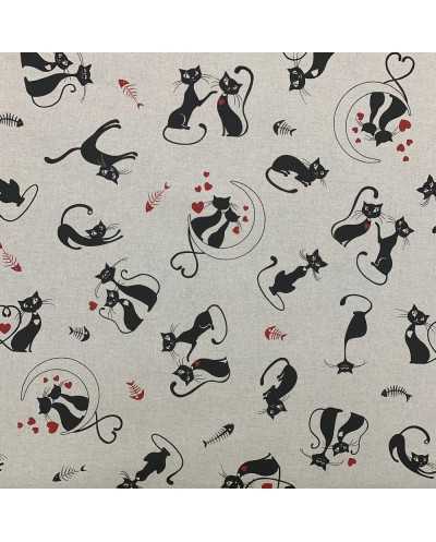 Tessuto Panama Shabby Black...