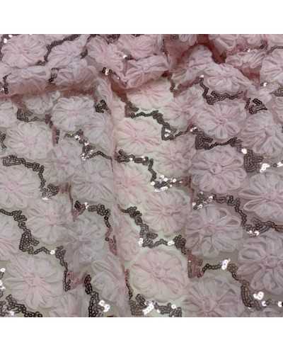 Tessuto Tulle Ricamato 3D...