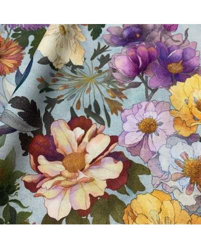 Tessuto Panama Fiori...