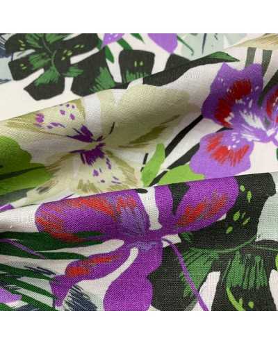 Tessuto Puro Lino Ibiscus...