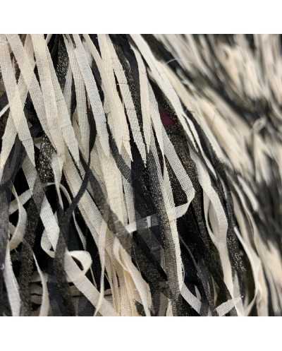 Tessuto Chiffon Frange Oro...