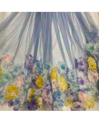 Tessuto Tulle Piume...