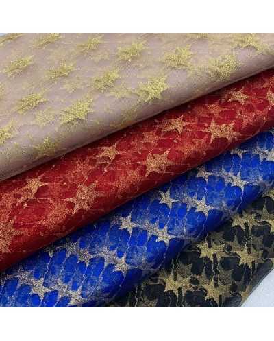 Tessuto Tulle Stelle Oro 50 Cm