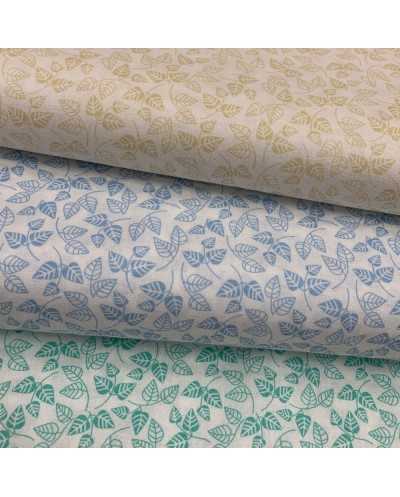 Tessuto Cotone Foglioline...