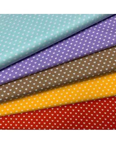 Tessuto Cotone Mini Cuori...