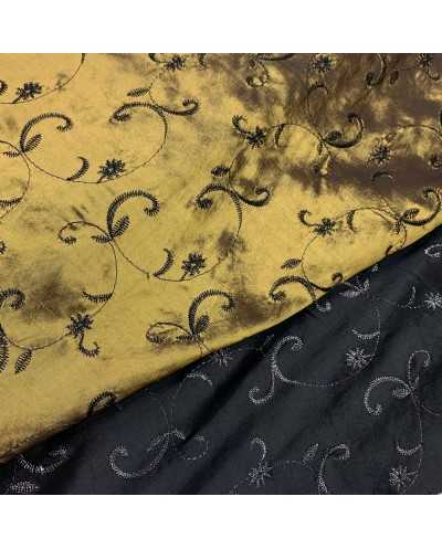 Tessuto Tafeta Ricamato...