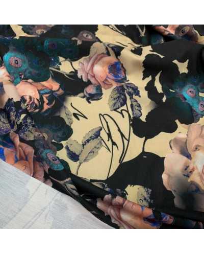 Tessuto Jersey Rose Noir 50 Cm