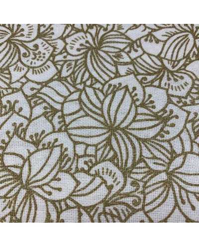 Tessuto Panama Natale Fiori...