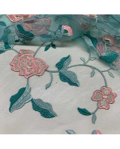 Tessuto Tulle Ricamato...