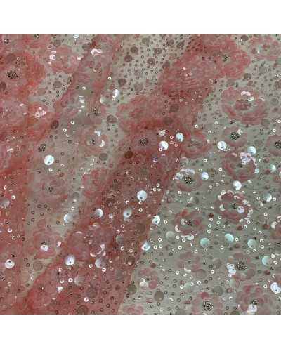 Tessuto Tulle Ricamato...