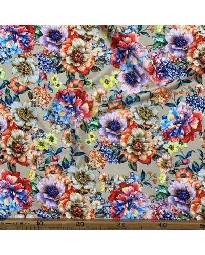 Tessuto Satin Fiori...