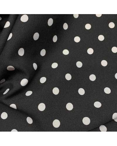 Tessuto Crepe Pois Bianco...