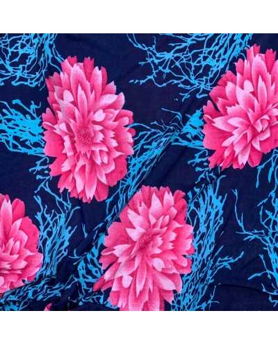 Tessuto Jersey Fiore Fucsia...