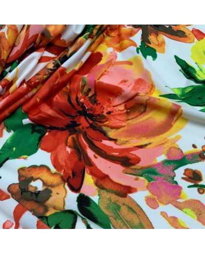 Tessuto Jersey Fiori...