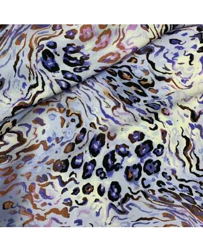 Tessuto Crepe Leo Azzurro...