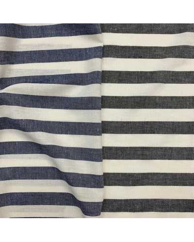 Tessuto Lino Viscosa Rigato...