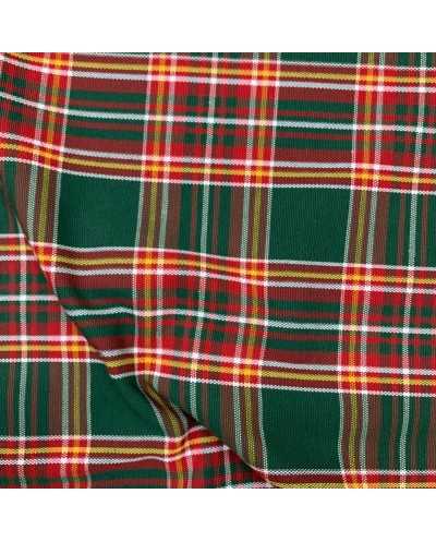 Tessuto Panama Tartan Verde...