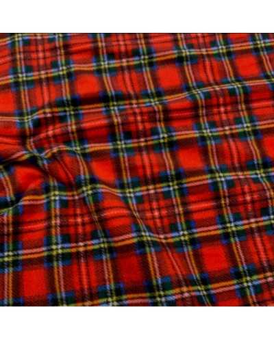 Tessuto Pile Scozzese Rosso...