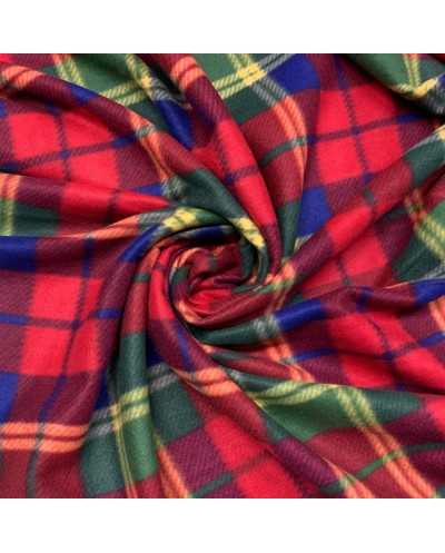 Tessuto Pile Scozzese Rosso...