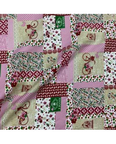 Tessuto Cotone Drill Fiori...