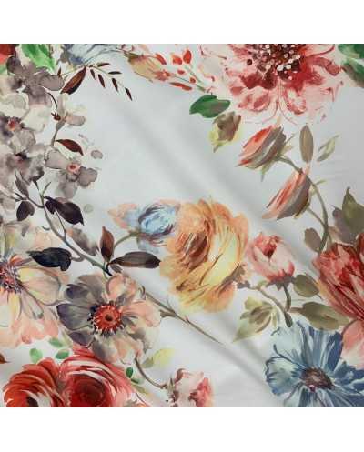 Tessuto Rasatello Fiori...