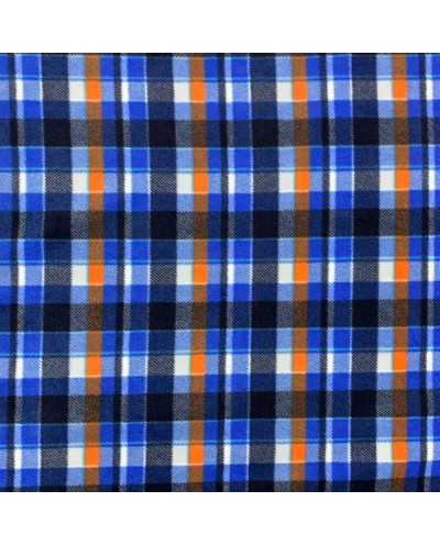 Tessuto Pile Scozzese Blu...