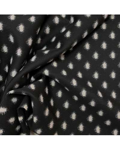 Tessuto Scuba Pois Bianchi...