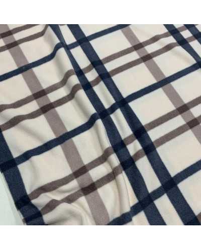 Tessuto Pile Scozzese Panna...