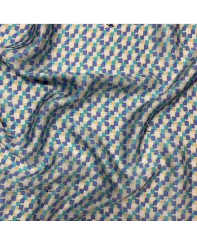 Tessuto Pura Seta Mosaico...