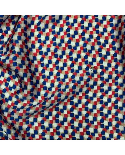 Tessuto Pura Seta Mosaico...