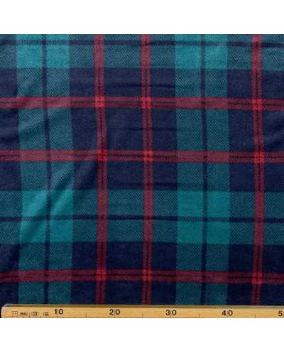 Tessuto Pile Scozzese Verde...