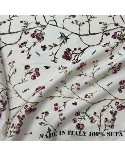 Tessuto Pura Seta Boccioli...