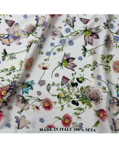 Tessuto Pura Seta Flora 50 Cm