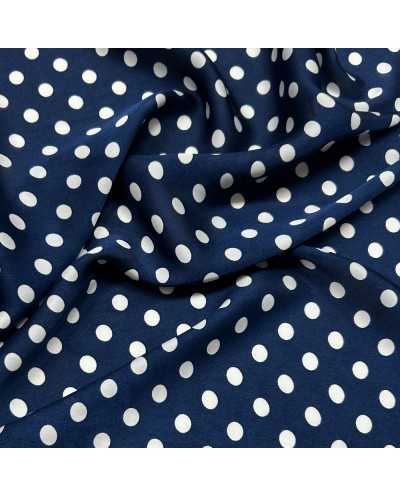 Tessuto Satin Pois Bianco...