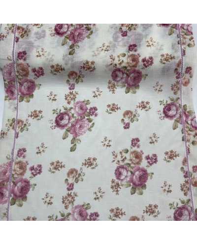 Tessuto Tendina Fiori Rosa...