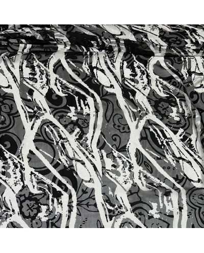 Tessuto Devorè Seta Nero...