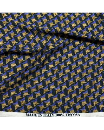 Tessuto Viscosa Gold Blue...