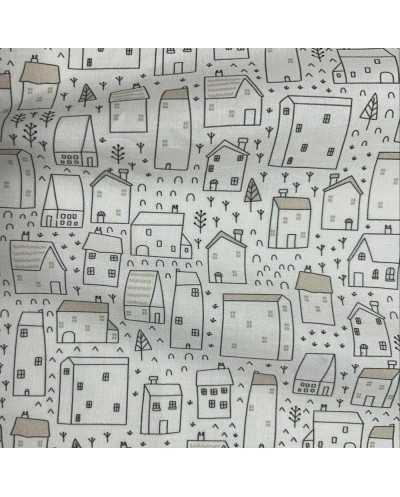 Tessuto Cotone Casette...