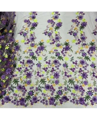 Tessuto Tulle Ricamato...